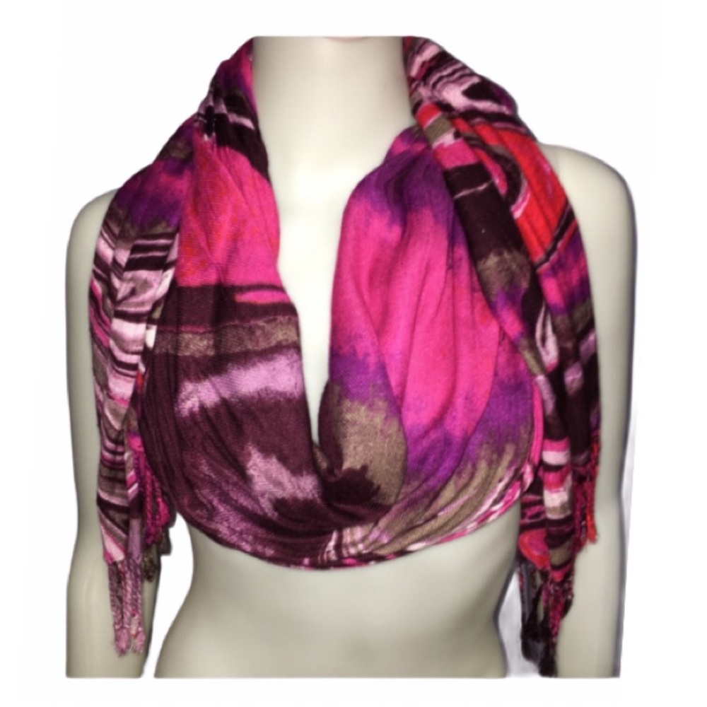 Apt 9 Colorful Abstract Pattern Fringe Scarf